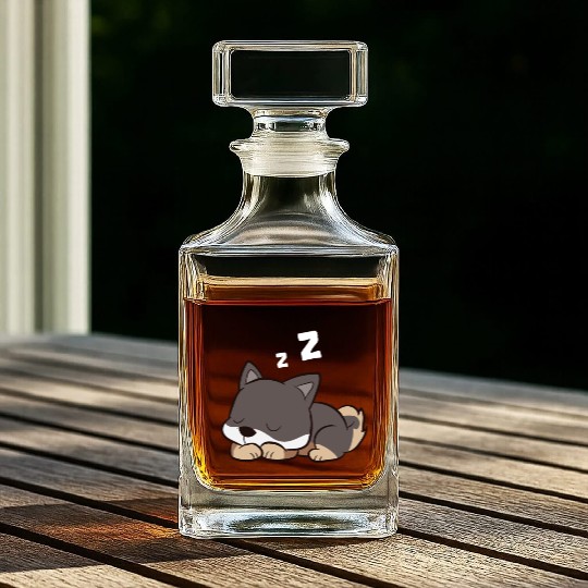 Shikoku Dog Sleeping Kochi-Ken Dog Japan Shikoku Whiskey Decanters