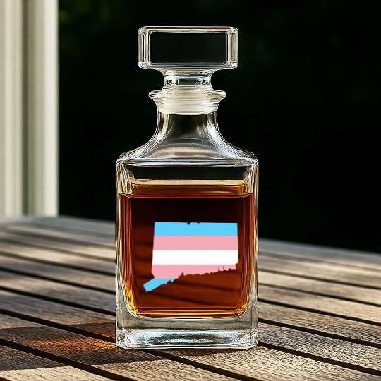 Trans Flag Connecticut LGBT Pride Support Whiskey Decanters