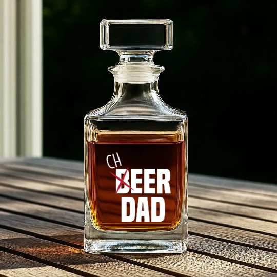 Funny Cheer Dad Cheerleading Dad Beer Whiskey Decanters