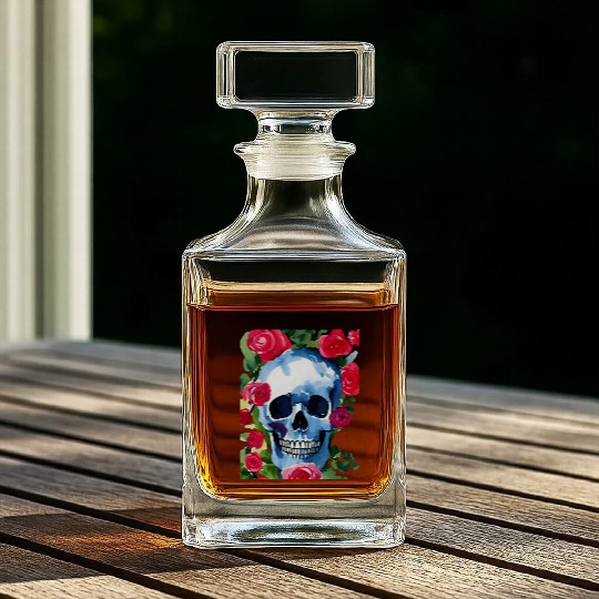 Skull and Roses - Garden Of Roses Whiskey Decanters