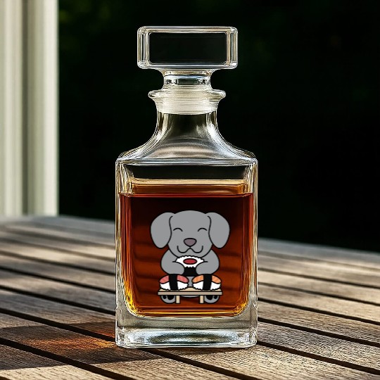 Sushi Lover Weimaraner Whiskey Decanters