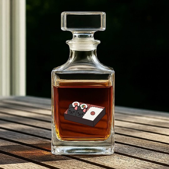 Sushi Bento Box French Bulldog Whiskey Decanters