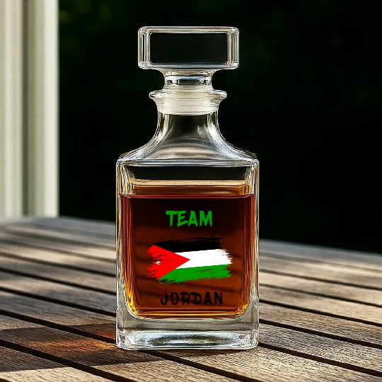 Jordan team flag design Whiskey Decanters