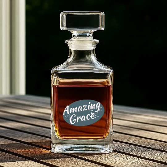 Amazing Grace Christian design Whiskey Decanters