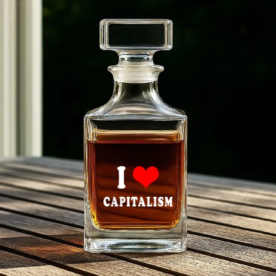 I love capitalism Whiskey Decanters