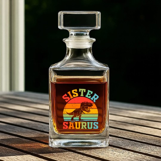 Sistersaurus Sister Dinosaur Sister Saurus Sister Whiskey Decanters