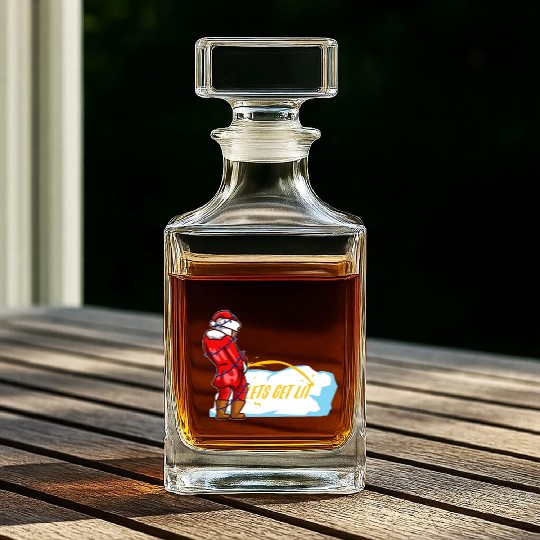 Lets get lit christmas Whiskey Decanters
