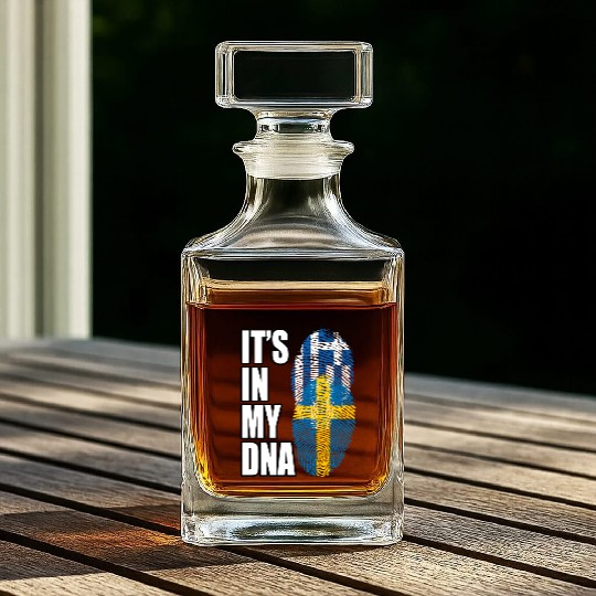 Greek And Swedish Mix Heritage DNA Flag Whiskey Decanters