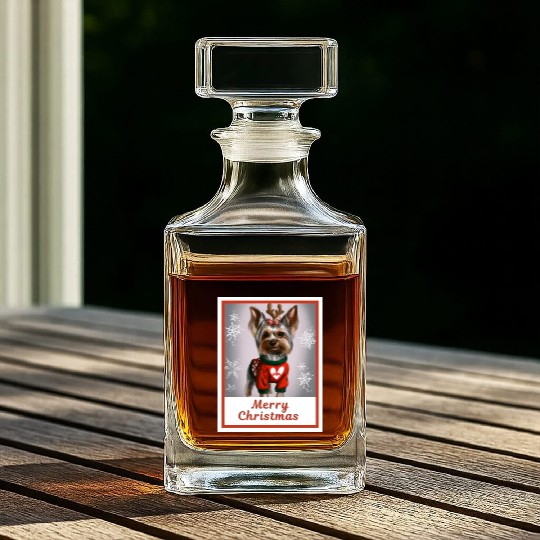 Sweet lucky doggy (Yorkshire terrier) Whiskey Decanters
