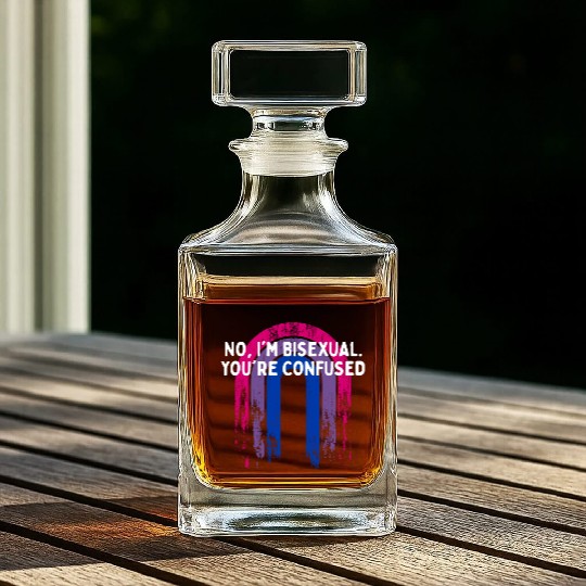 I'm Bisexual You're Confused Bi LGBTQ Bi Pride Whiskey Decanters