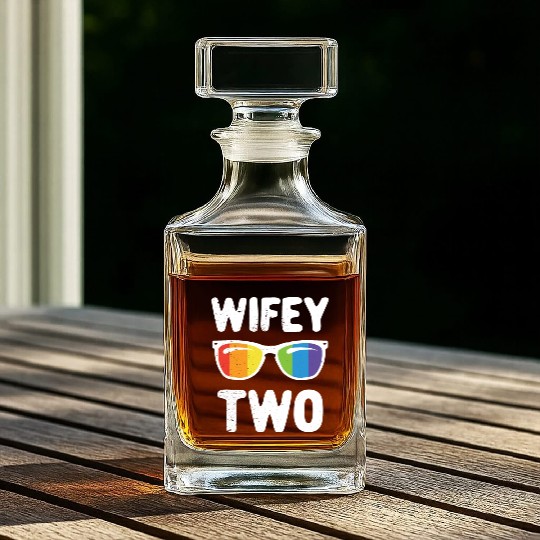 Wife Two Funny Lgbt Lesbian Couple LGBT Pride Gay Whiskey Decanters