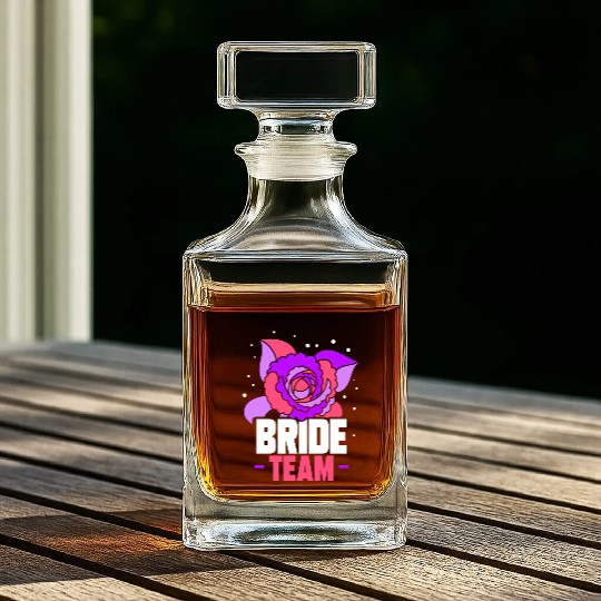 Bride Team Wedding Bachelorette Party Cute Whiskey Decanters