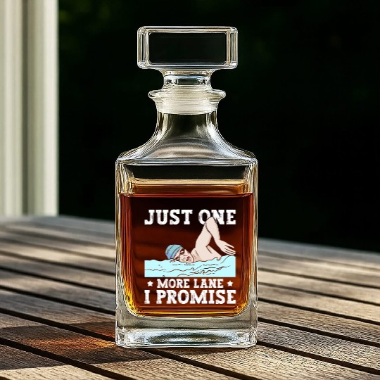 Swimmer Swimming Just One More Lane I Promise Swim Whiskey Decanters