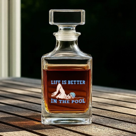 Swimmer Swimming Life Is Better In The Pool Swim Whiskey Decanters