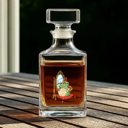 Classy Royalty Prince Toad Frog Amphibian Whiskey Decanters