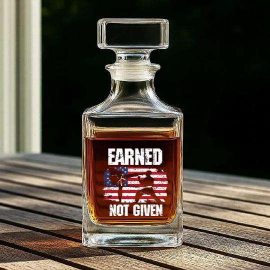 Earned Not Given! Karate Fighter Martial Arts Whiskey Decanters