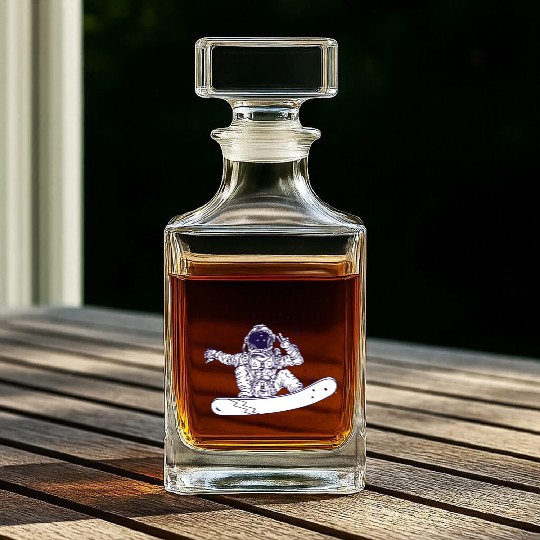 Snowboarding Astronaut Whiskey Decanters