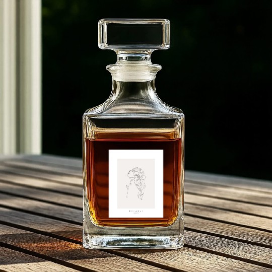 beige minimalist woman line art Whiskey Decanters