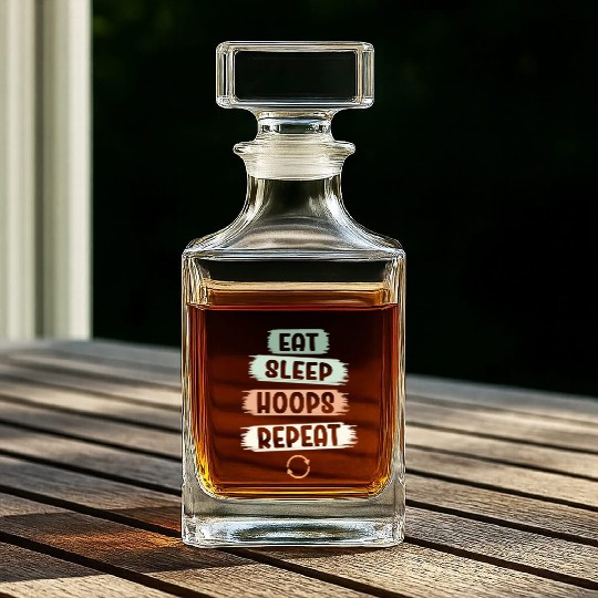 Eat Sleep Hoops Repeat Basketball Whiskey Decanters