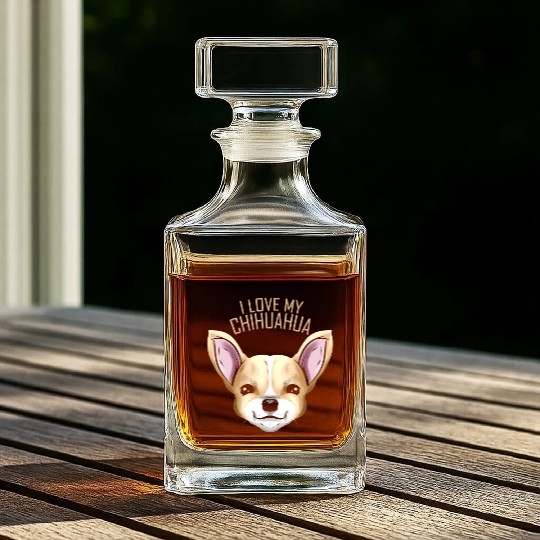 Dog Lover - I Love My Chihuahua Whiskey Decanters