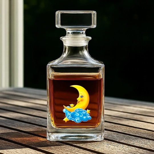 dessin de croissant de lune Whiskey Decanters