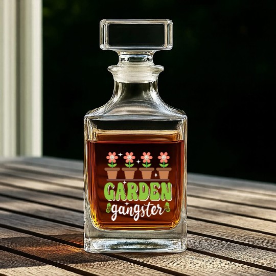 Garden Gangster Funny Gardening Whiskey Decanters