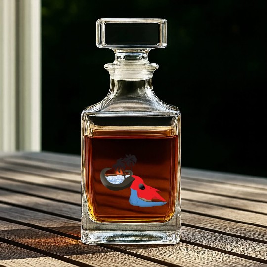 buffalo skull colorful Whiskey Decanters