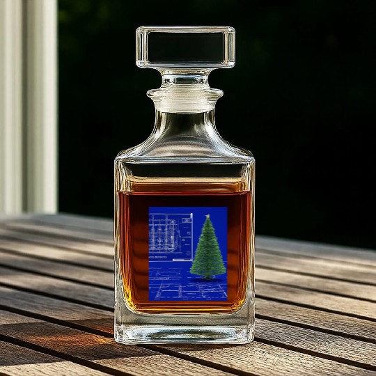 Christmas Blueprint Christmas Tree Blueprint Whiskey Decanters