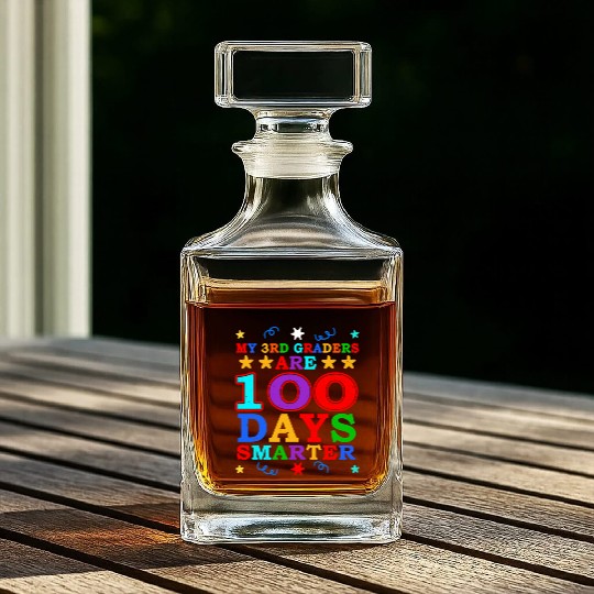 100th Day 3rd Grade Teacher 100 Days Of School Whiskey Decanters