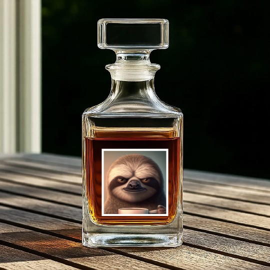 3d Sloth grumpy Coffee I hate people good morning Whiskey Decanters