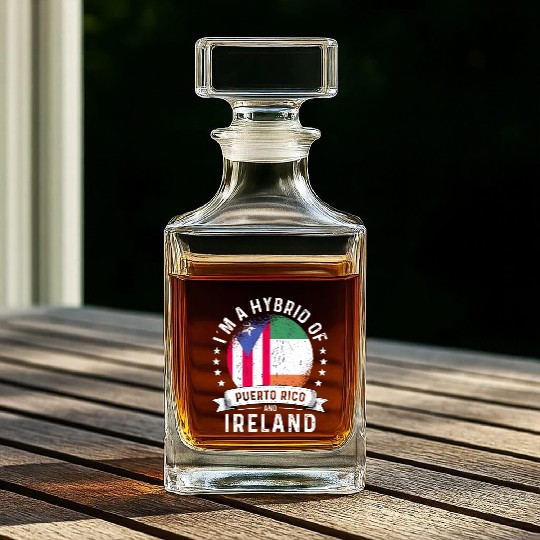 Puerto Rico Flag Ireland Grown Country Flags Whiskey Decanters