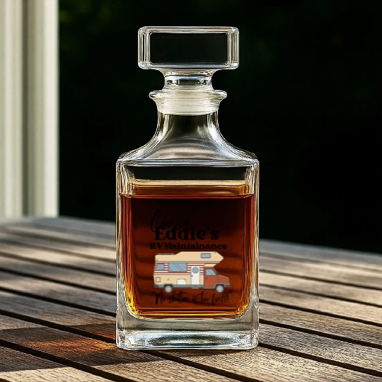 Cousin Eddie's RV Maintenance Whiskey Decanters