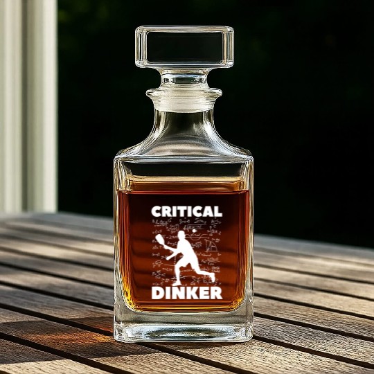 Pickleball Critical Dinker, Funny Pickle Ball. Whiskey Decanters