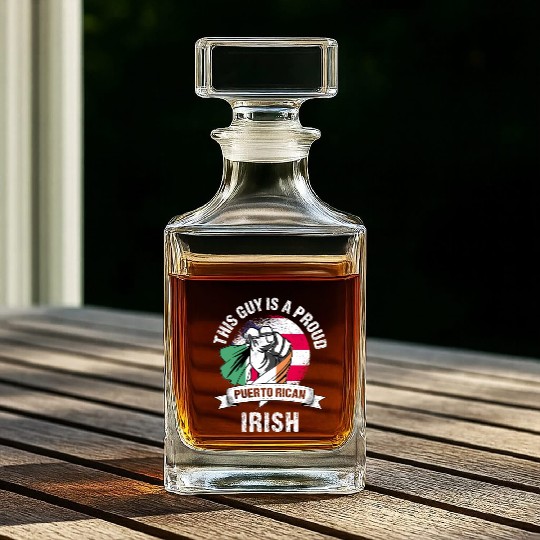 Puerto Rico Flag Ireland Grown Men Boys Guy Whiskey Decanters