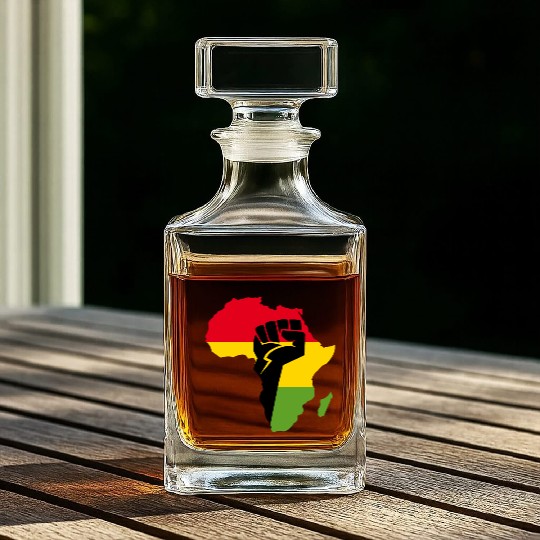 African Black Power Whiskey Decanters