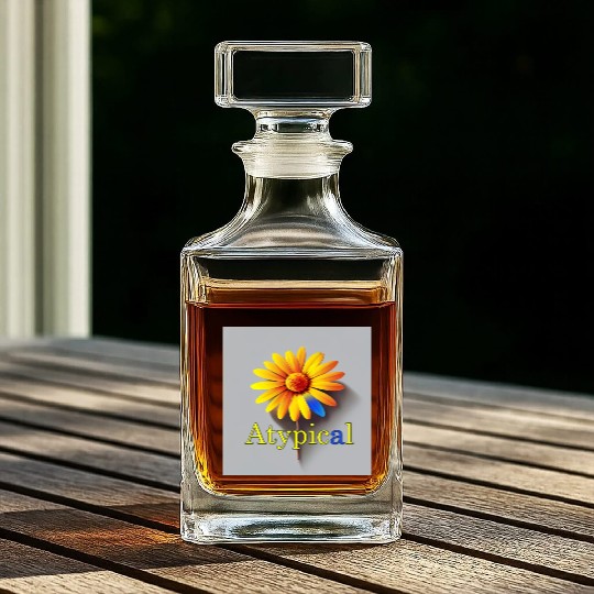 Colorful flower, atypical or neurodivergent Whiskey Decanters