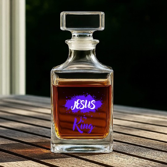 JESUS is my King Whiskey Decanters
