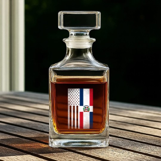 Dominican Republic Design for Dominican Americans Whiskey Decanters