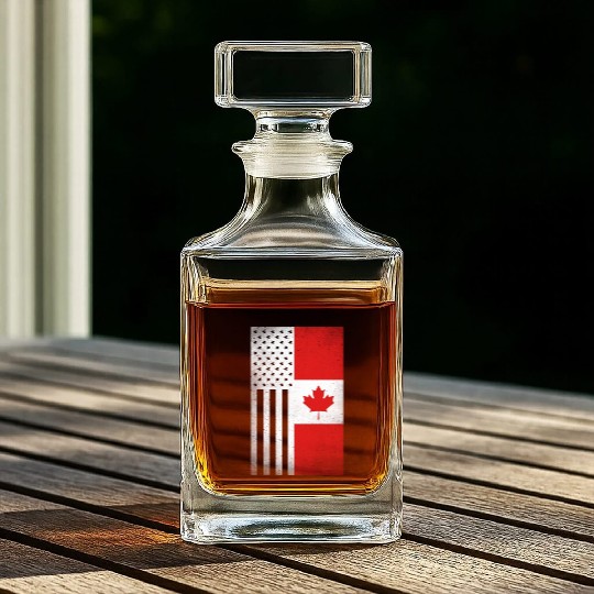 Canada Design for proud Canadian Americans Whiskey Decanters