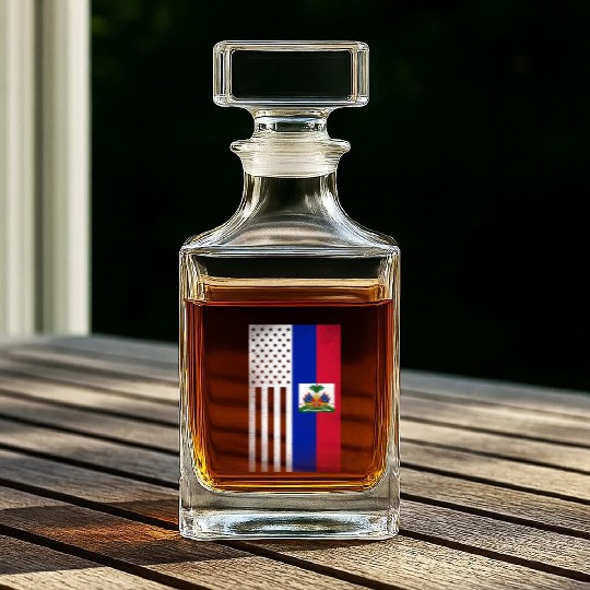 Haiti Design for proud Haitian Americans Whiskey Decanters