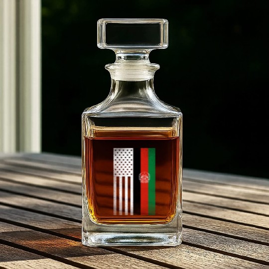 Afghanistan Design for proud Afghan Americans Whiskey Decanters