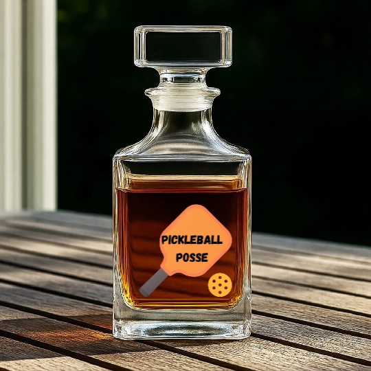 PICKLEBALL POSSE Sports Art Whiskey Decanters