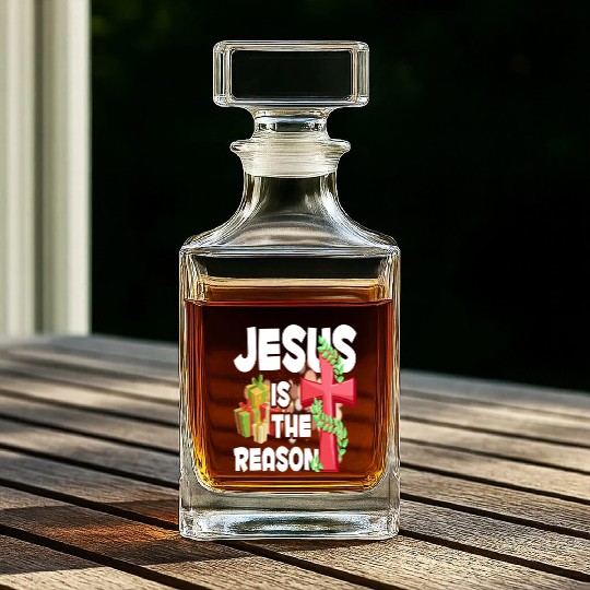 Jesus Is The Reason For The Season Christian Whiskey Decanters