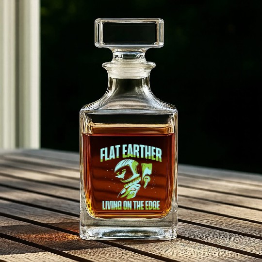 Flat Earther Living On The Edge Flat Earth Society Whiskey Decanters