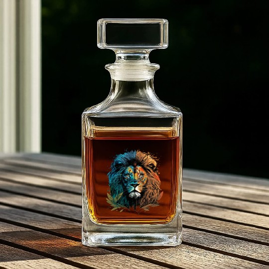 Two Face Lion Whiskey Decanters