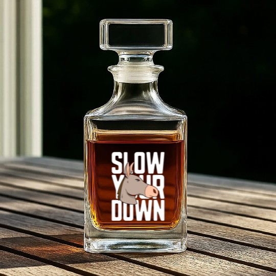 Donkey Slow Your Down Miniature Donkey Farmer Pet Whiskey Decanters