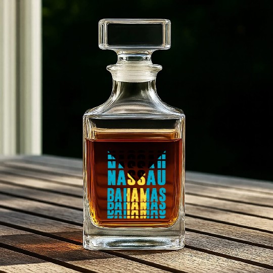 Nassau Bahamas flag design Whiskey Decanters