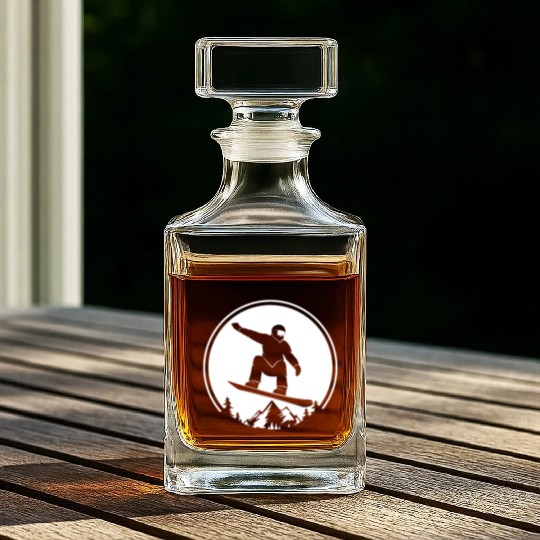 Snowboarding Snowboarder Snowboard Whiskey Decanters