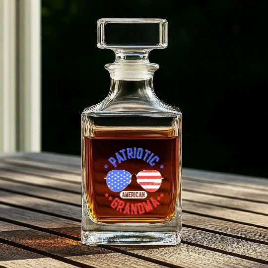 Patriotic American Grandma USA US Patriot Whiskey Decanters