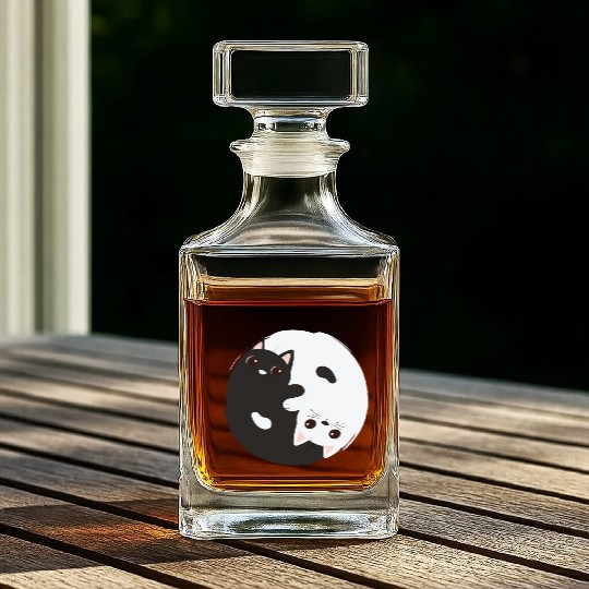 ying yang cat Whiskey Decanters